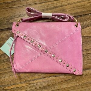 HOBO International Lilac Zander Shoulder Bag Pink Purple Leather Studded Purse